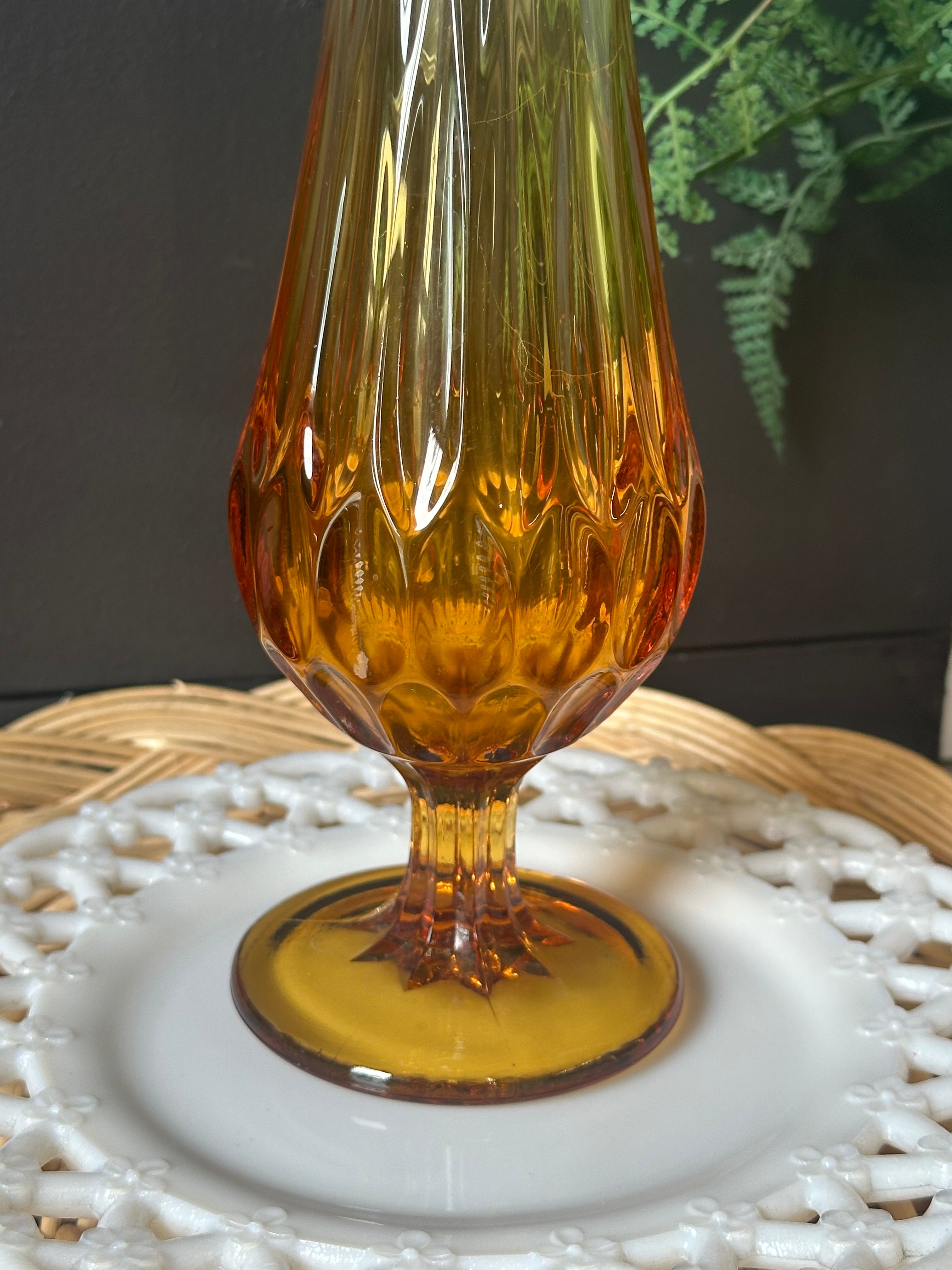 Vintage Amber Swung store vase