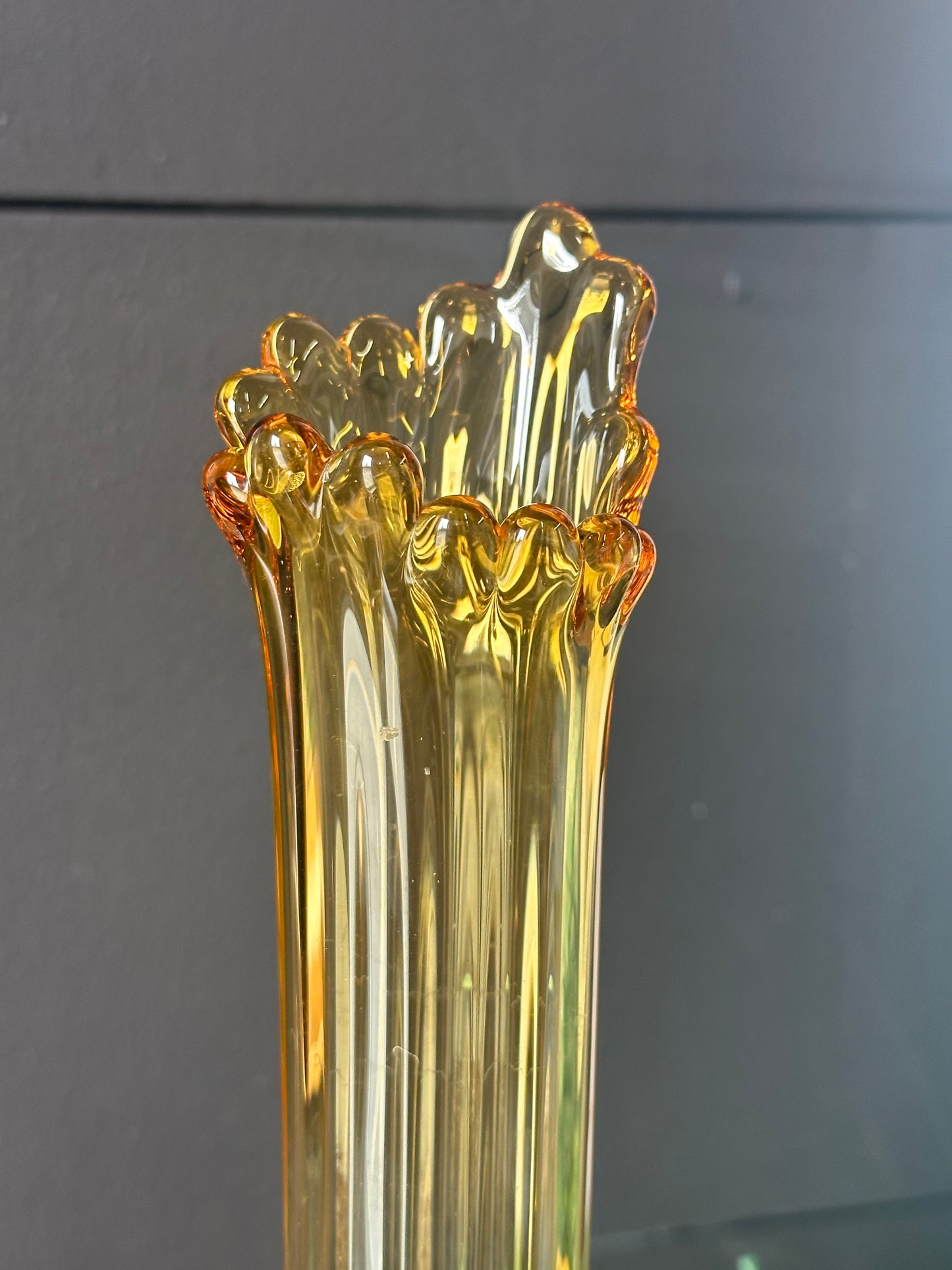 Fenton Amber Swung Vase