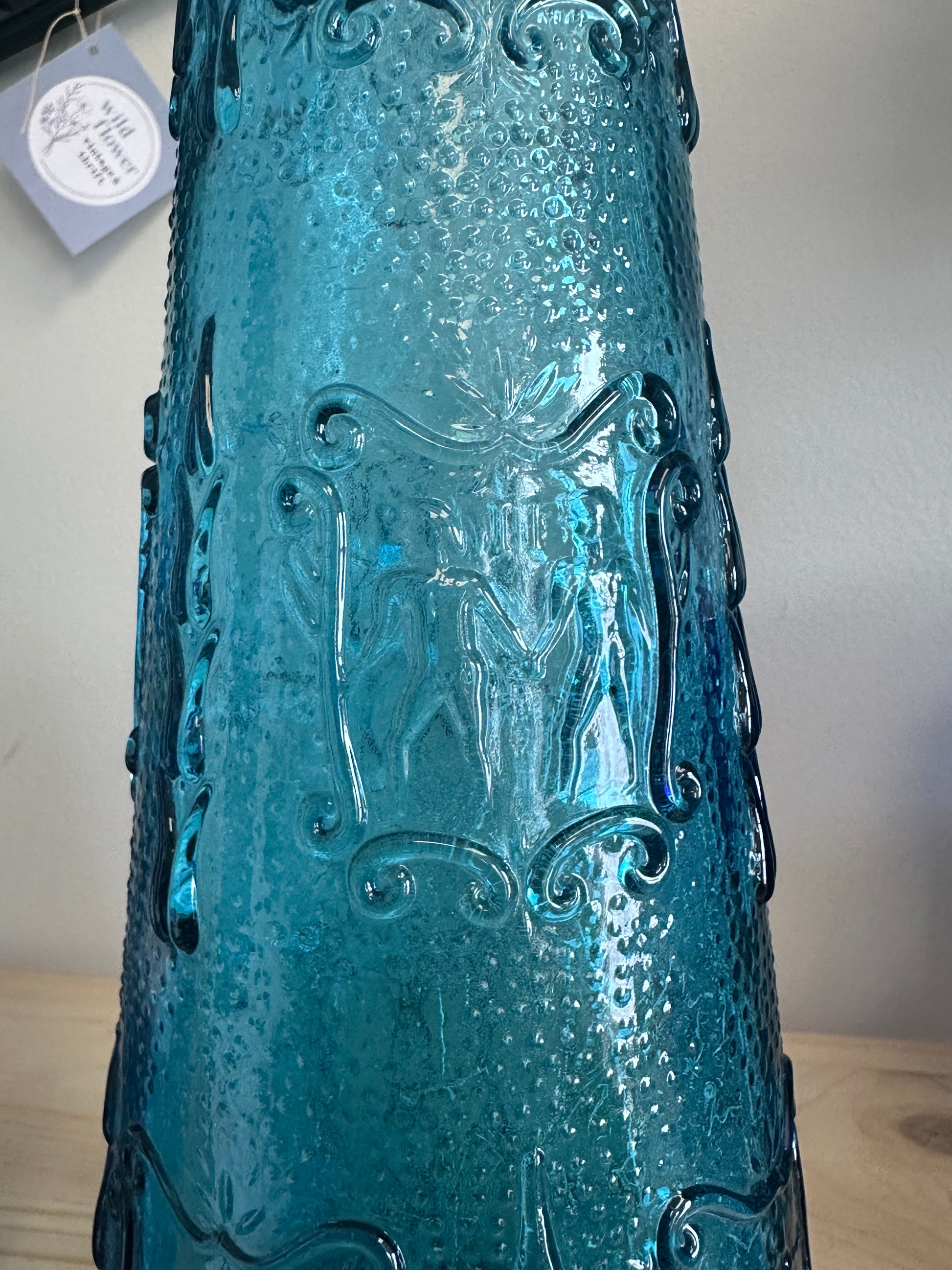 Empoli Genie Bottle in Blue Glass